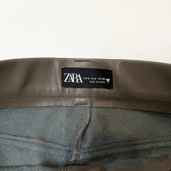 Zara faux leather skinny pants, tan , size S - Picture 6 of 8